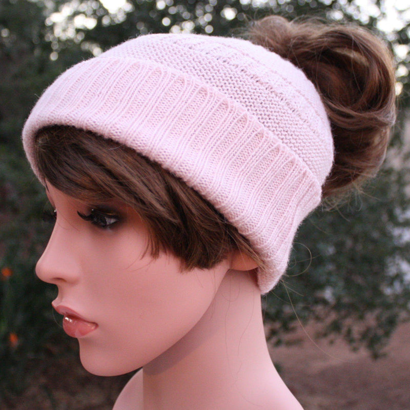 Load image into Gallery viewer, Messy Bun Alpaca Hat