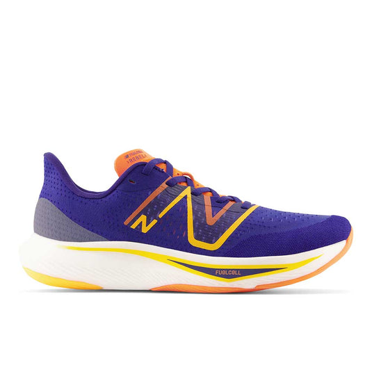 Men's New Balance FuelCell Rebel v3, Victory Blue/Vibrant Apricot, 7 D Medium - Skoutley Outdoors LLC