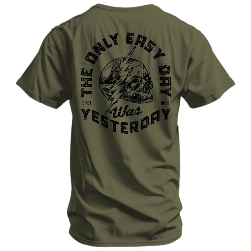 Load image into Gallery viewer, Only Easy Day Was Yesterday Skull Men's T-Shirt