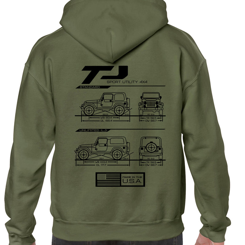 Load image into Gallery viewer, TJ/LJ Blueprint Pullover Hoodie