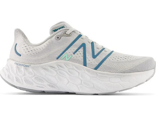 Men's New Balance Fresh Foam X More v4, Light Aluminum/Dark Moonstone, 11 2E Wide - Skoutley Outdoors LLC