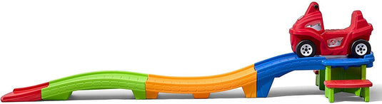 Multicolor ATV-Style Red Car Toy Set for Kids - Roller Coaster Track Ride-On Fun!