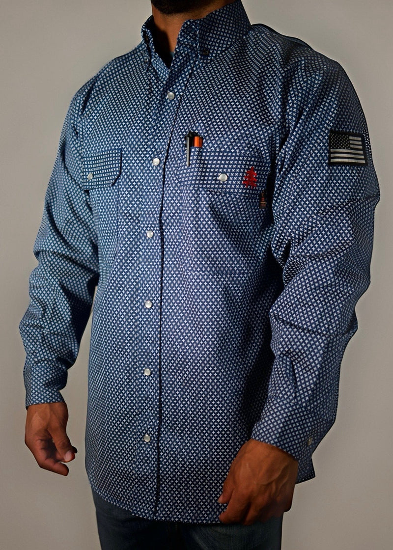 Load image into Gallery viewer, FR Pearl Snap Work Shirt - Honor Navy