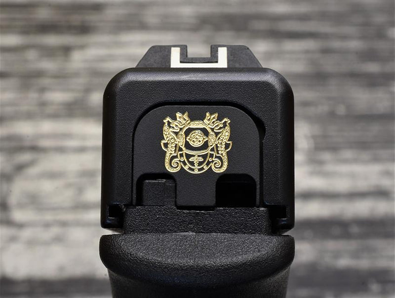 Load image into Gallery viewer, Milspin Custom Engraved NAVY Glock Slide Back Plates (Most Popular)