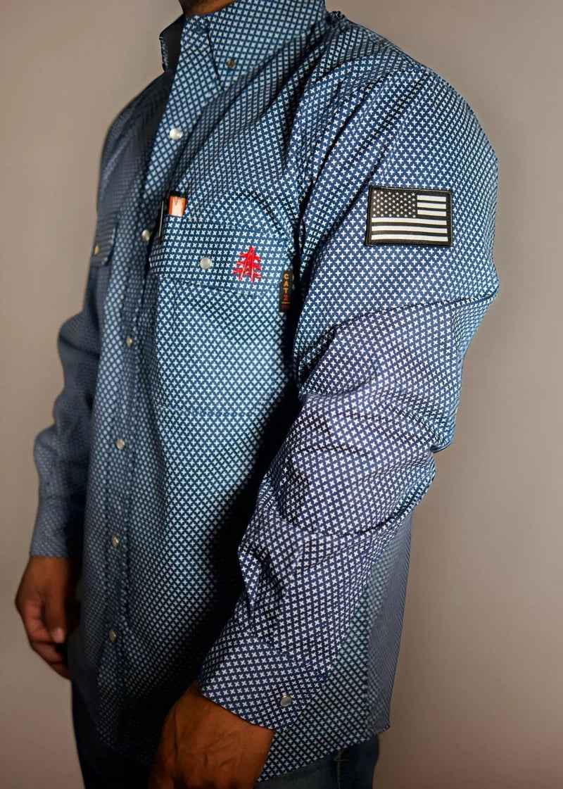 Load image into Gallery viewer, FR Pearl Snap Work Shirt - Honor Navy