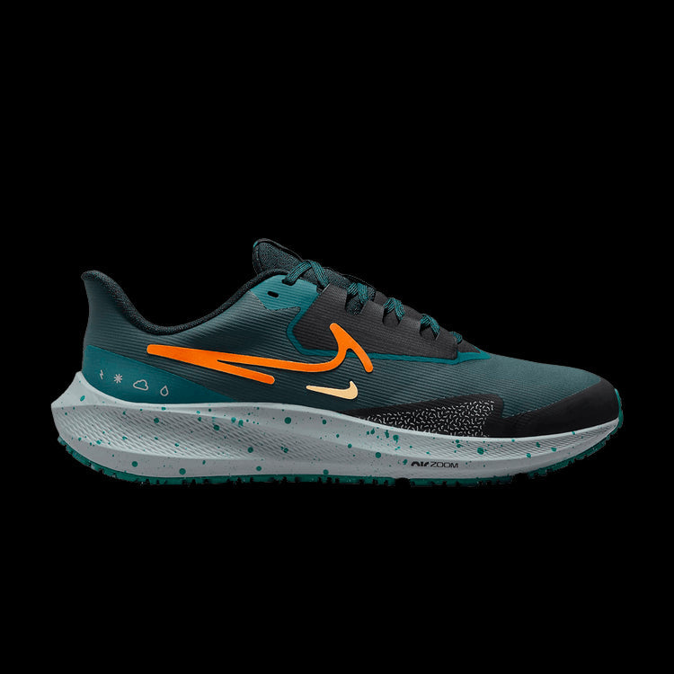 Women's Nike Pegasus 39 Shield, Deep Jungle/Safety Orange, 12 B Medium - Skoutley Outdoors LLC