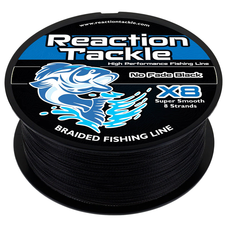 Load image into Gallery viewer, Reaction Tackle X8 Braided Fishing Line - NO FADE Black 8 Strand