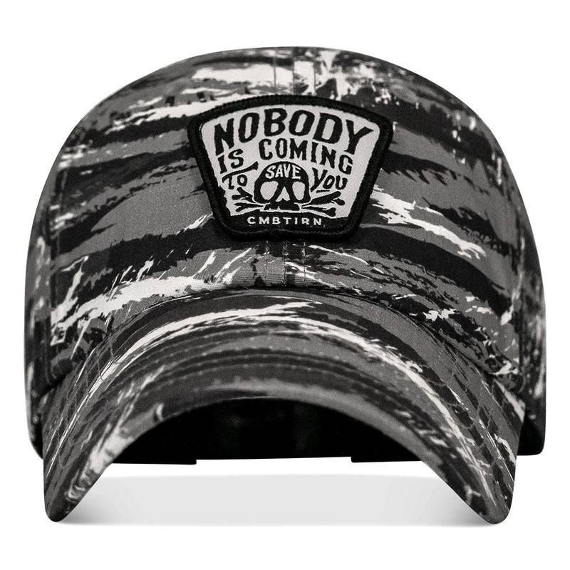 Load image into Gallery viewer, Nobody Is Coming To Save You Skull Patch Ripstop Snapback