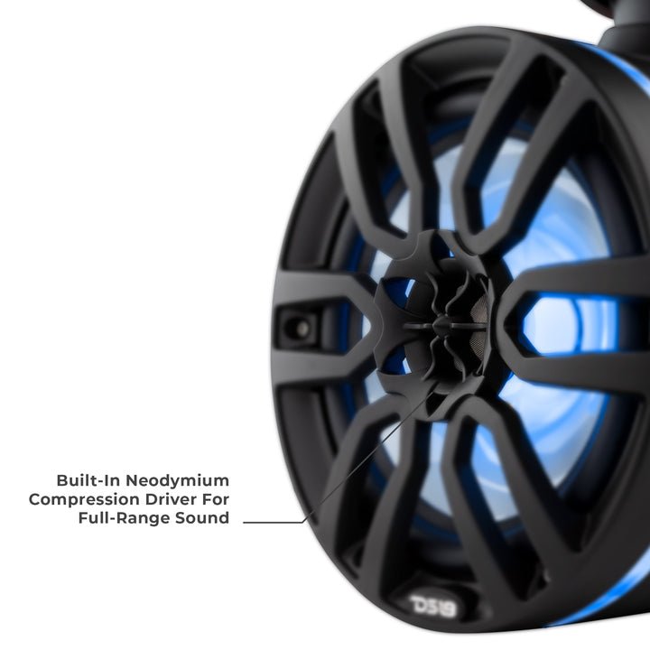 Load image into Gallery viewer, NXL 6.5" Marine Water Resistant Wakeboard Tower Speakers with Integrated RGB LED Lights 300 Watts