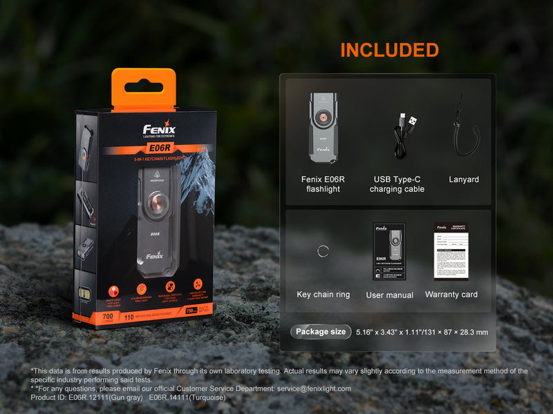 Load image into Gallery viewer, Fenix E06R Keychain Light with White, UV, and Red Laser Lights