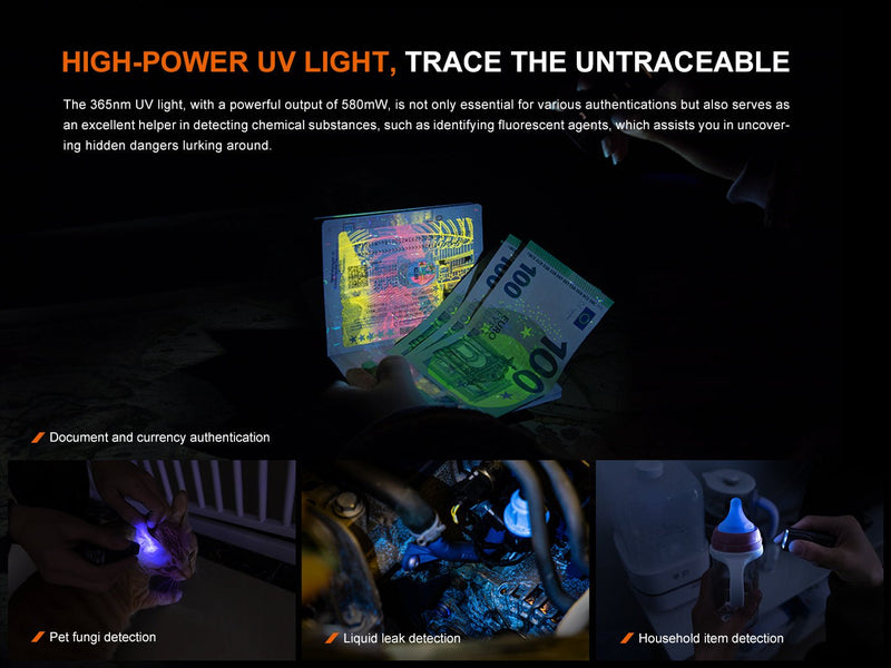 Load image into Gallery viewer, Fenix E06R Keychain Light with White, UV, and Red Laser Lights
