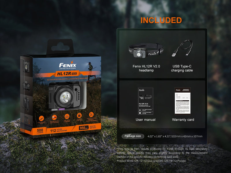 Load image into Gallery viewer, Fenix HL12R V2 Ultralight Outdoor Rechargeable Headlamp
