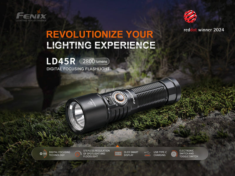 Load image into Gallery viewer, Fenix LD45R Digital Focus Rechargeable LED Flashlight