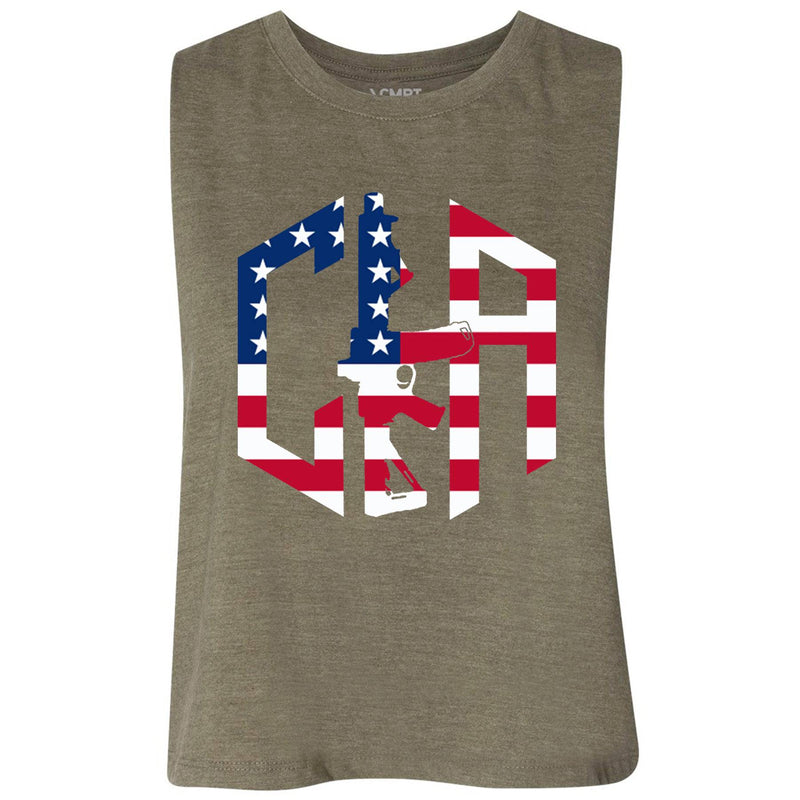 Load image into Gallery viewer, CIA Hex USA Edition Flowy Crop Top