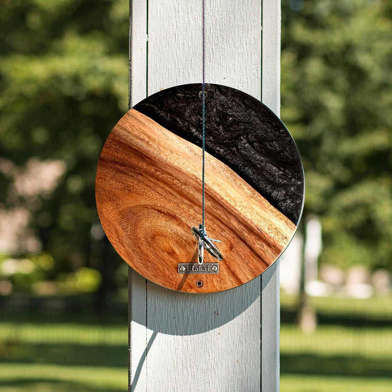 Load image into Gallery viewer, One of a Kind Black Epoxy Resin Live-Edge Wood Hook and Ring Toss Game