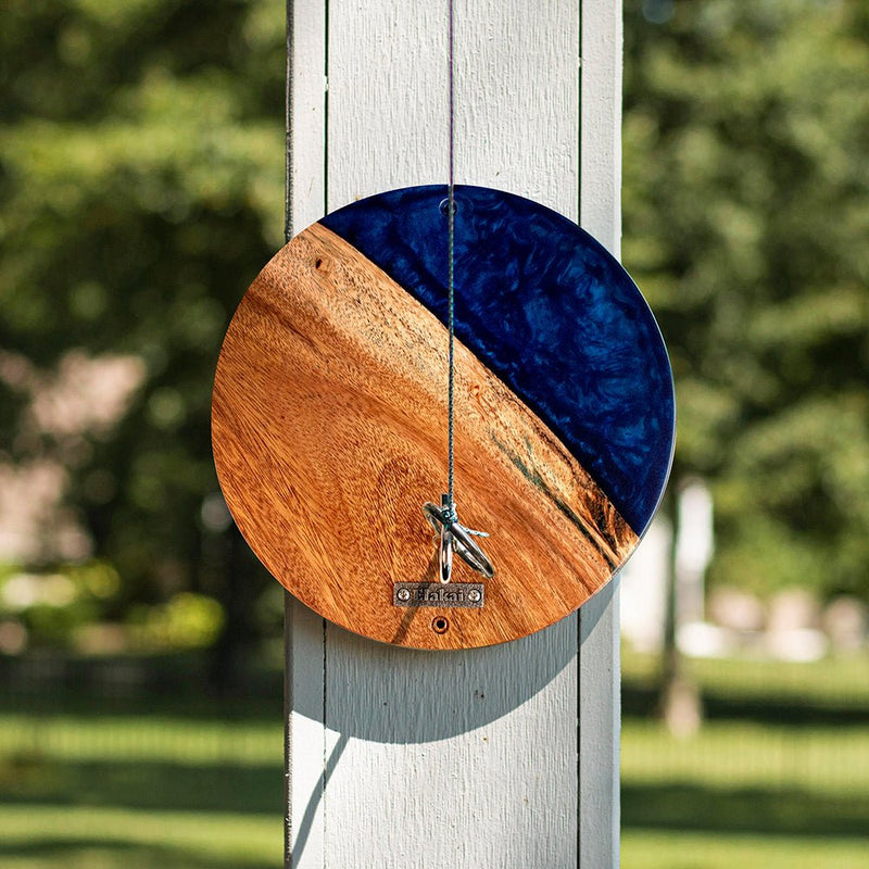 Load image into Gallery viewer, One of a Kind Blue Pearl Epoxy Resin Live-Edge Wood Hook and Ring Toss Game