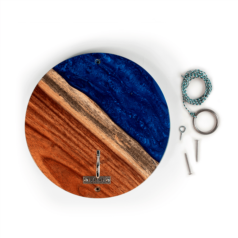 Load image into Gallery viewer, One of a Kind Blue Pearl Epoxy Resin Live-Edge Wood Hook and Ring Toss Game