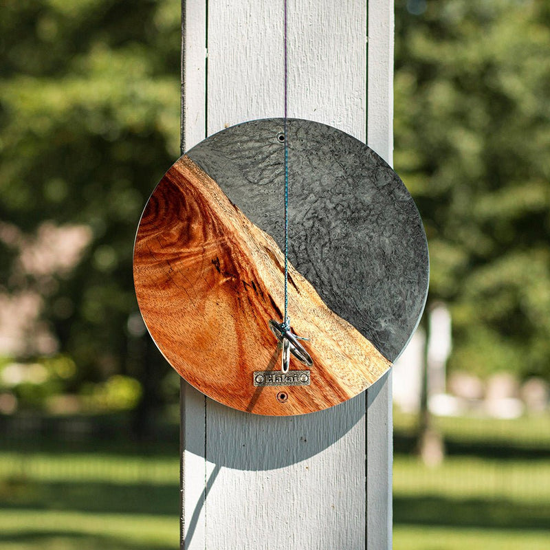 Load image into Gallery viewer, One of a Kind Gray Stone Epoxy Resin Live-Edge Wood Hook and Ring Toss Game