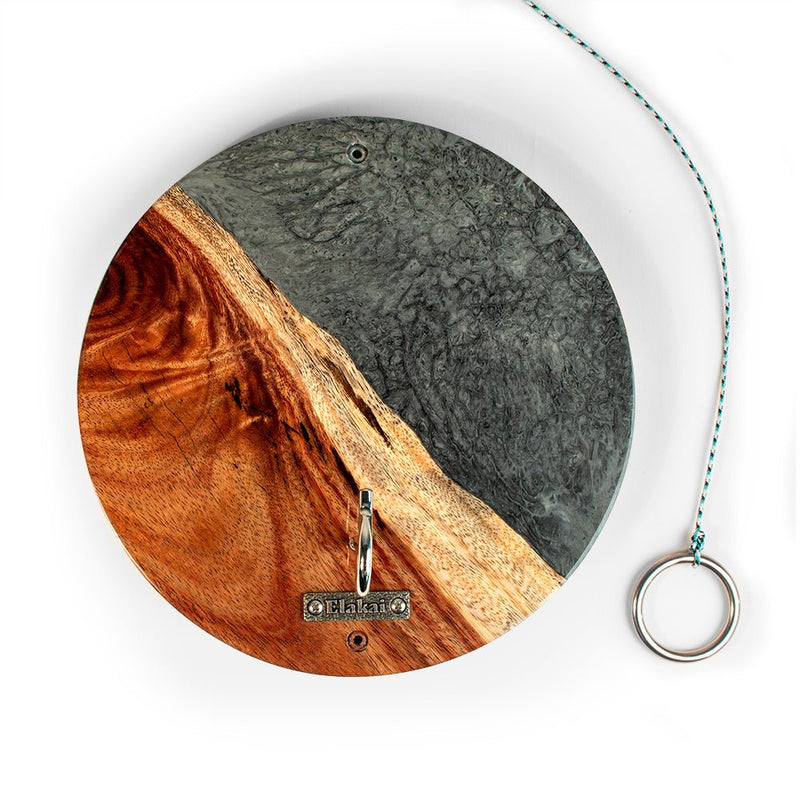 Load image into Gallery viewer, One of a Kind Gray Stone Epoxy Resin Live-Edge Wood Hook and Ring Toss Game
