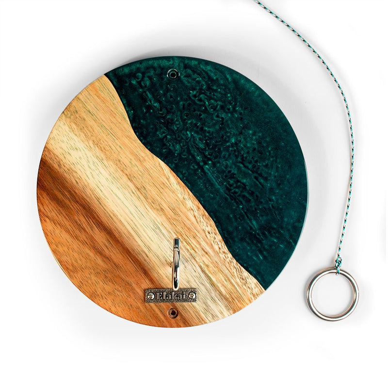 Load image into Gallery viewer, One of a Kind Green Pearl Epoxy Resin Live-Edge Wood Hook and Ring Toss Game