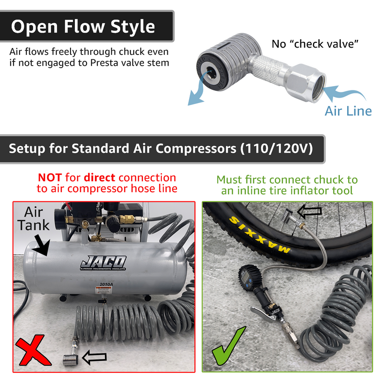 Load image into Gallery viewer, Lightning™ XP Locking Presta Air Chuck for Bike Tires - 1/4" F-NPT (Presta Valves)