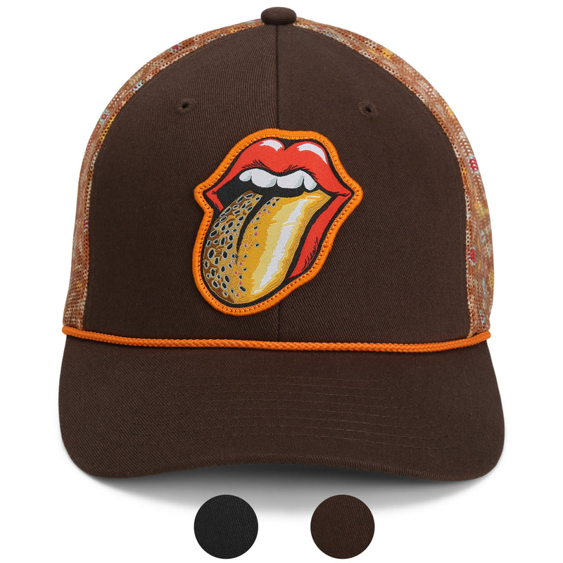 Load image into Gallery viewer, Trout Tongue Fly Fishing Hat Patch Mesh Back Rope Cap