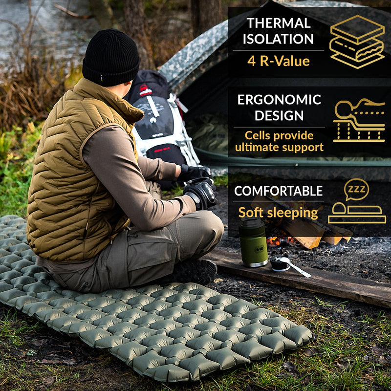 Load image into Gallery viewer, M‑Tac Inflatable Sleeping Pad (78″ × 22″)