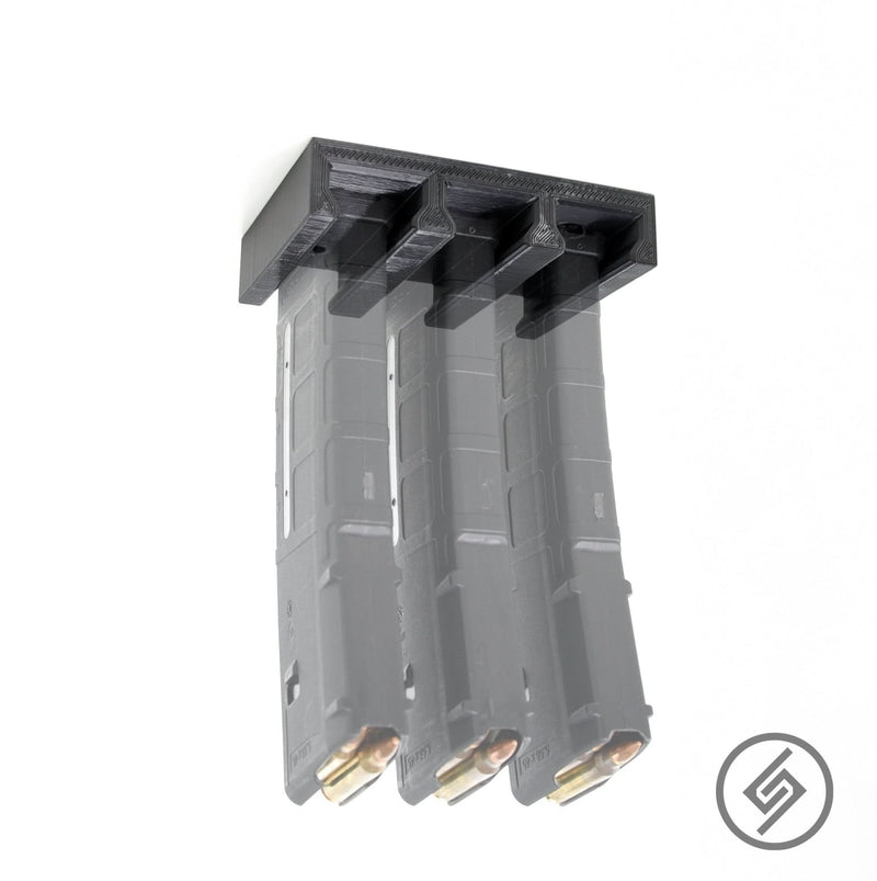 Load image into Gallery viewer, AR-15 PMAG Top-Load Wall Storage Rack (3 Mag Capacity)