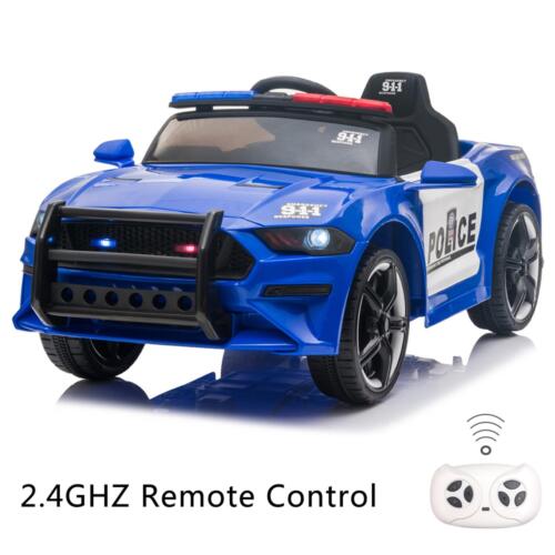 Police Ride On Car for Kids 3-7 Years with 3 Speeds and Remote Control - Blue