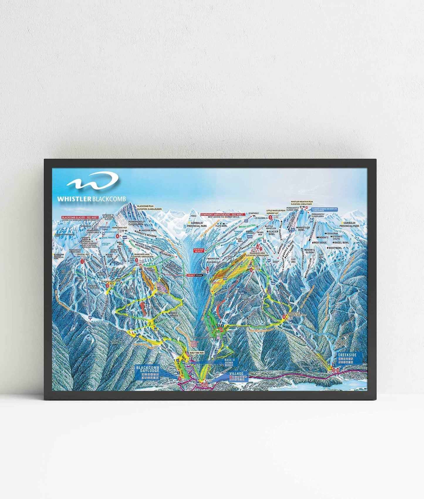 Whistler Blackcomb Ski Resort | Trail Map Poster