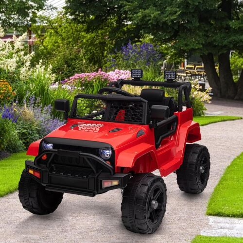 Premium 12V Ride-On Truck for Kids with 3 Speeds, Spring Suspension, Remote Control, and Lockable Door