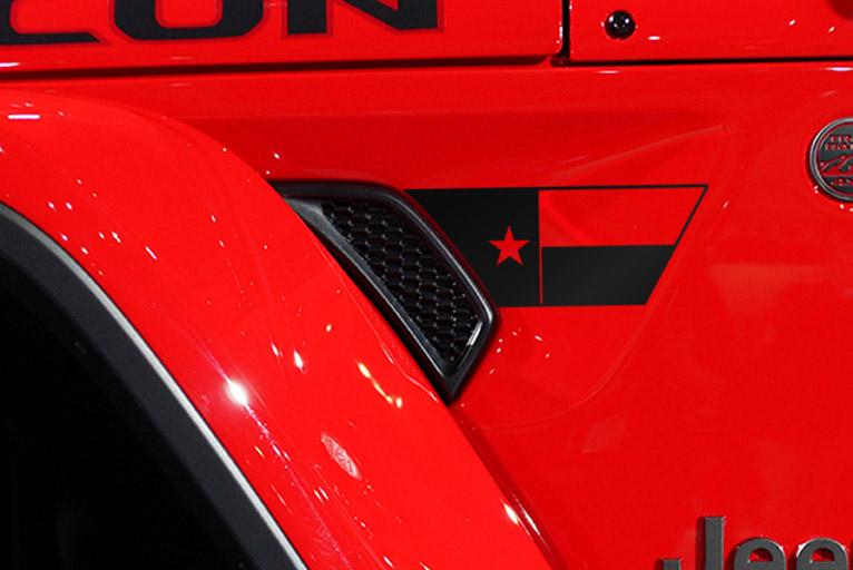 Load image into Gallery viewer, Premium Cast Matte Black Vinyl Flag Decals for Wrangler JL and Gladiator Fender Ventsx2