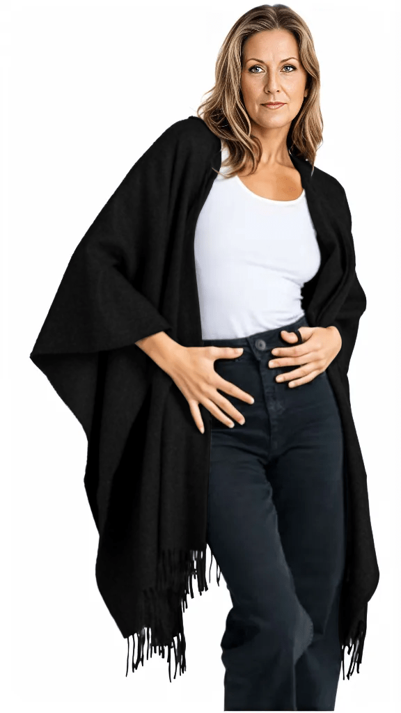 Load image into Gallery viewer, Premium Classic Solid Alpaca Poncho