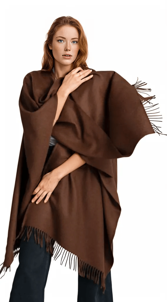 Load image into Gallery viewer, Premium Classic Solid Alpaca Poncho