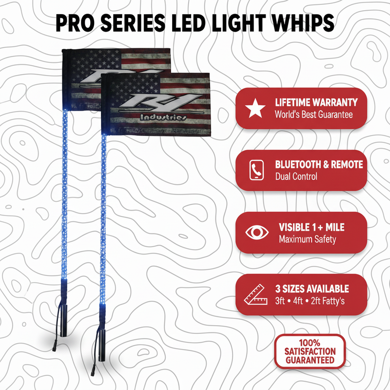 Load image into Gallery viewer, Pro Series LED Light Whips with Bluetooth & Remote - R1 Industries