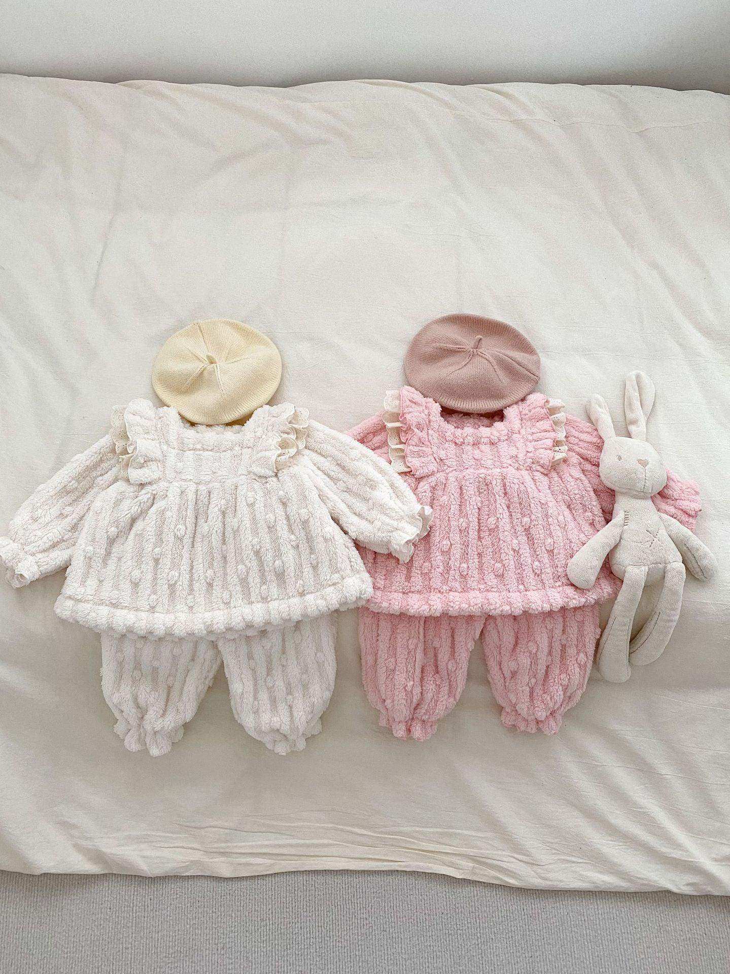 Winter Baby Girls Thick Thermal Long Sleeve Dress Design Sweater And Pants Two Pieces Sets - Skoutley Outdoors LLC