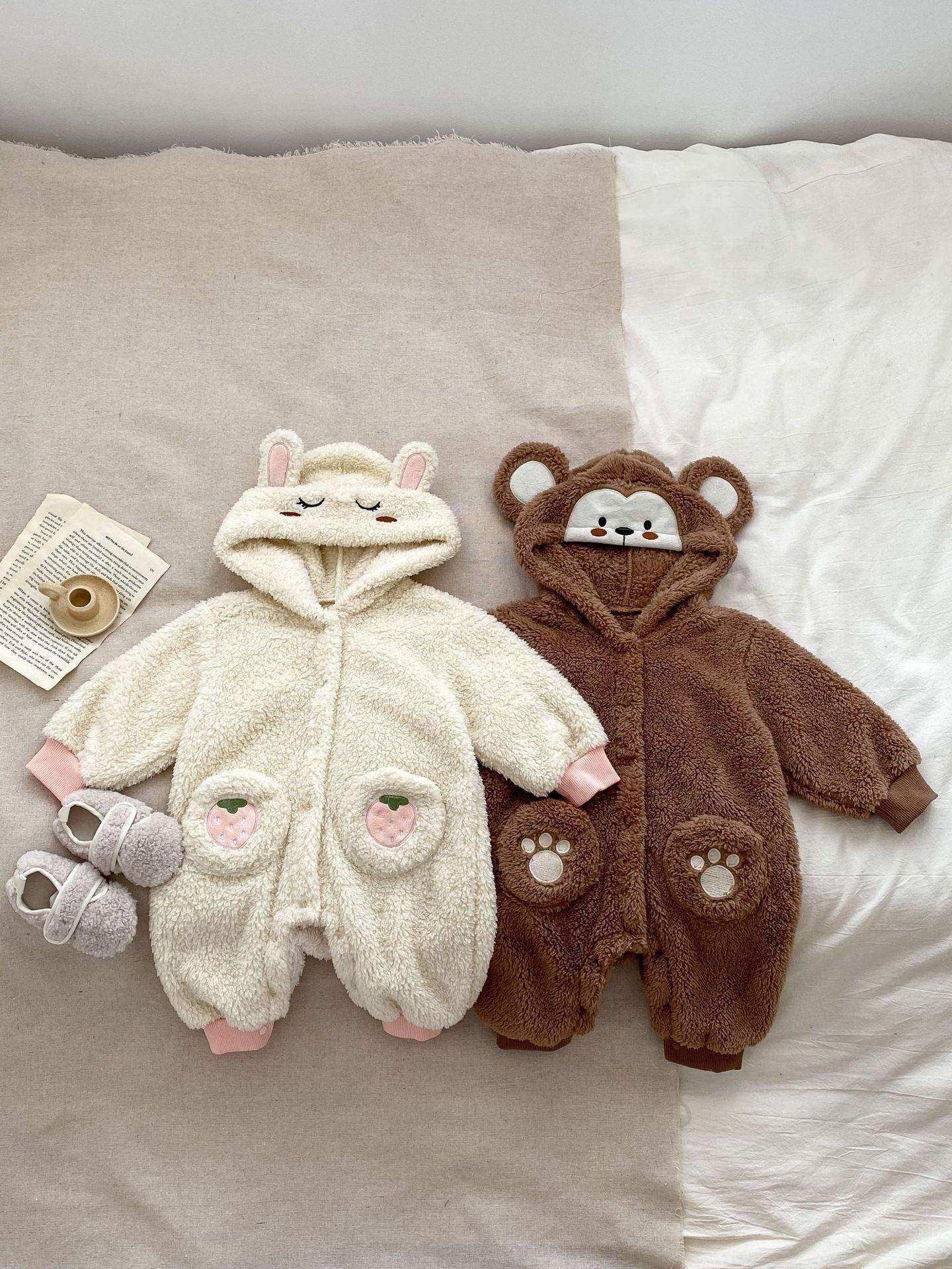 Winter Infant Baby Lovely Little Bear Little Rabbit Style Thermal Pajamas Romper - Skoutley Outdoors LLC