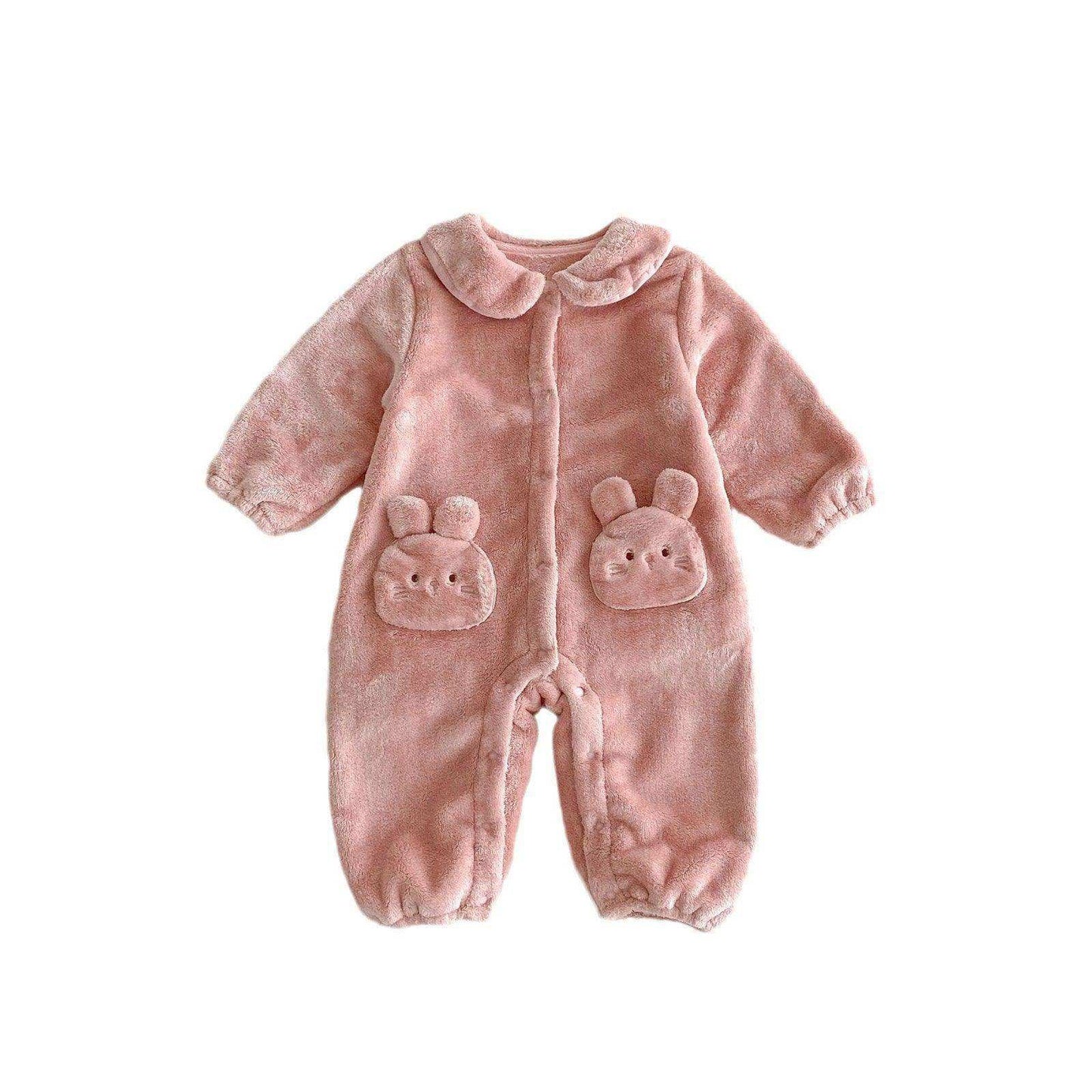 Winter New Arrival Baby Girls Cute Rabbits Pattern Warm Double-sided Fleece Rompers - Skoutley Outdoors LLC