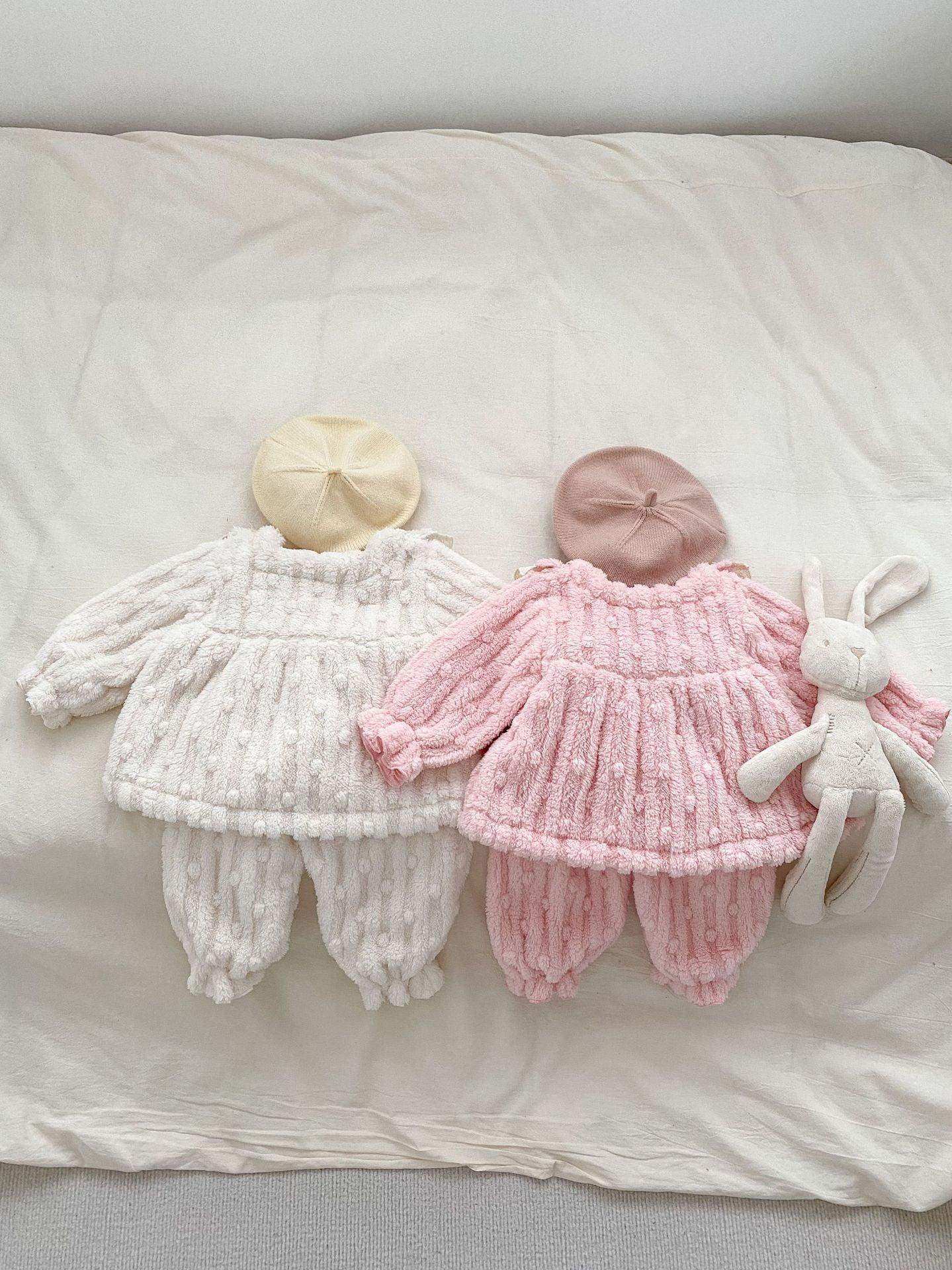 Winter Baby Girls Thick Thermal Long Sleeve Dress Design Sweater And Pants Two Pieces Sets - Skoutley Outdoors LLC