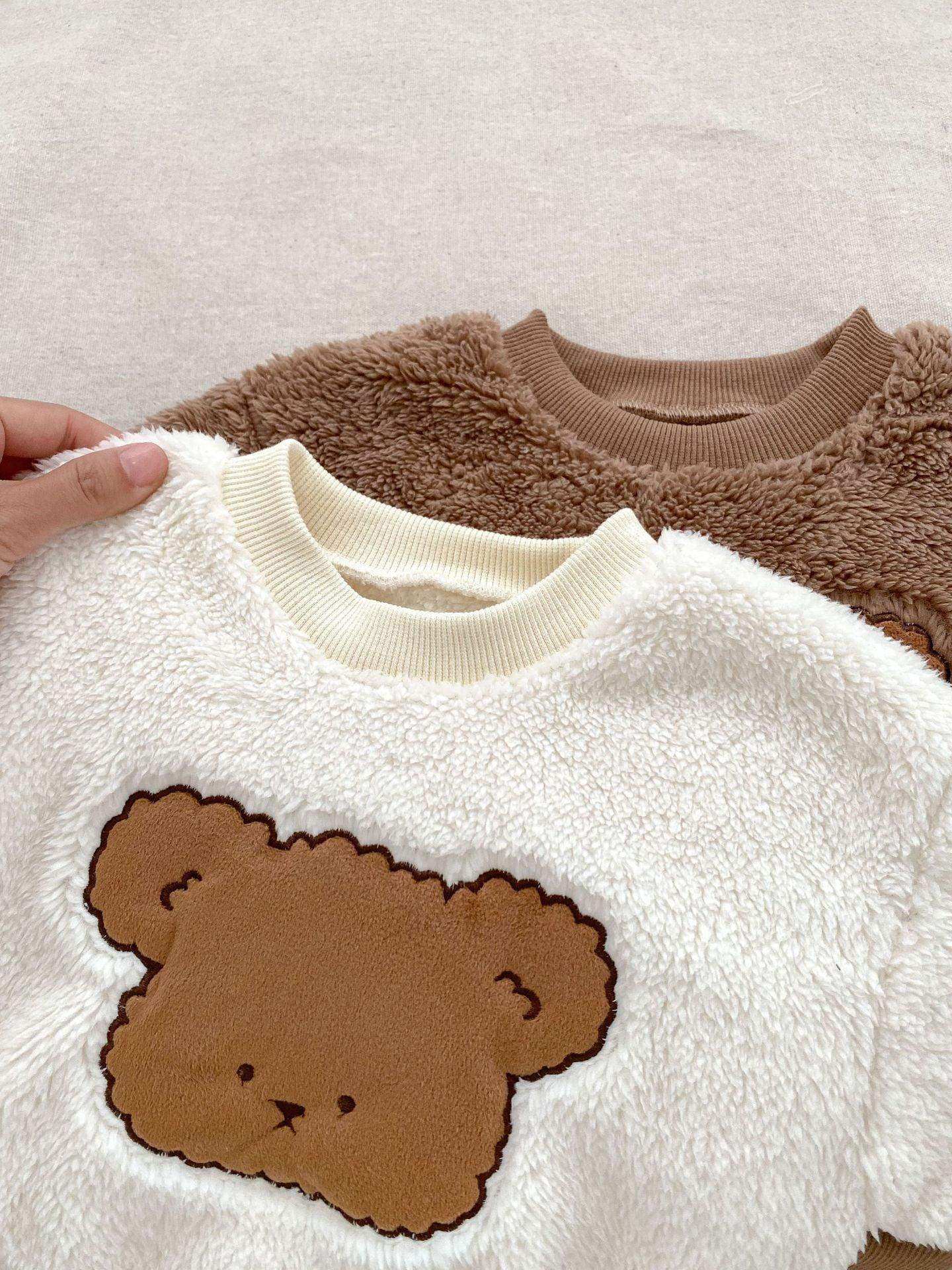 Winter Baby Thick Thermal Long Sleeve Teddy Bear Knitted Sweater And Pants Two Pieces Sets - Skoutley Outdoors LLC