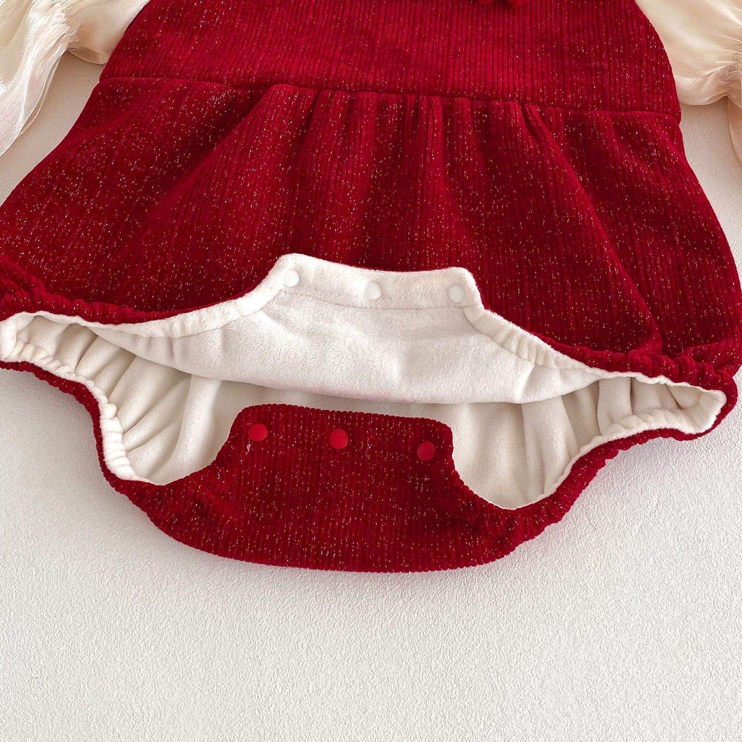 Winter Arrival Baby Girls Cute Cherry Attached Color Patchwork Long Sleeves Onesies - Skoutley Outdoors LLC