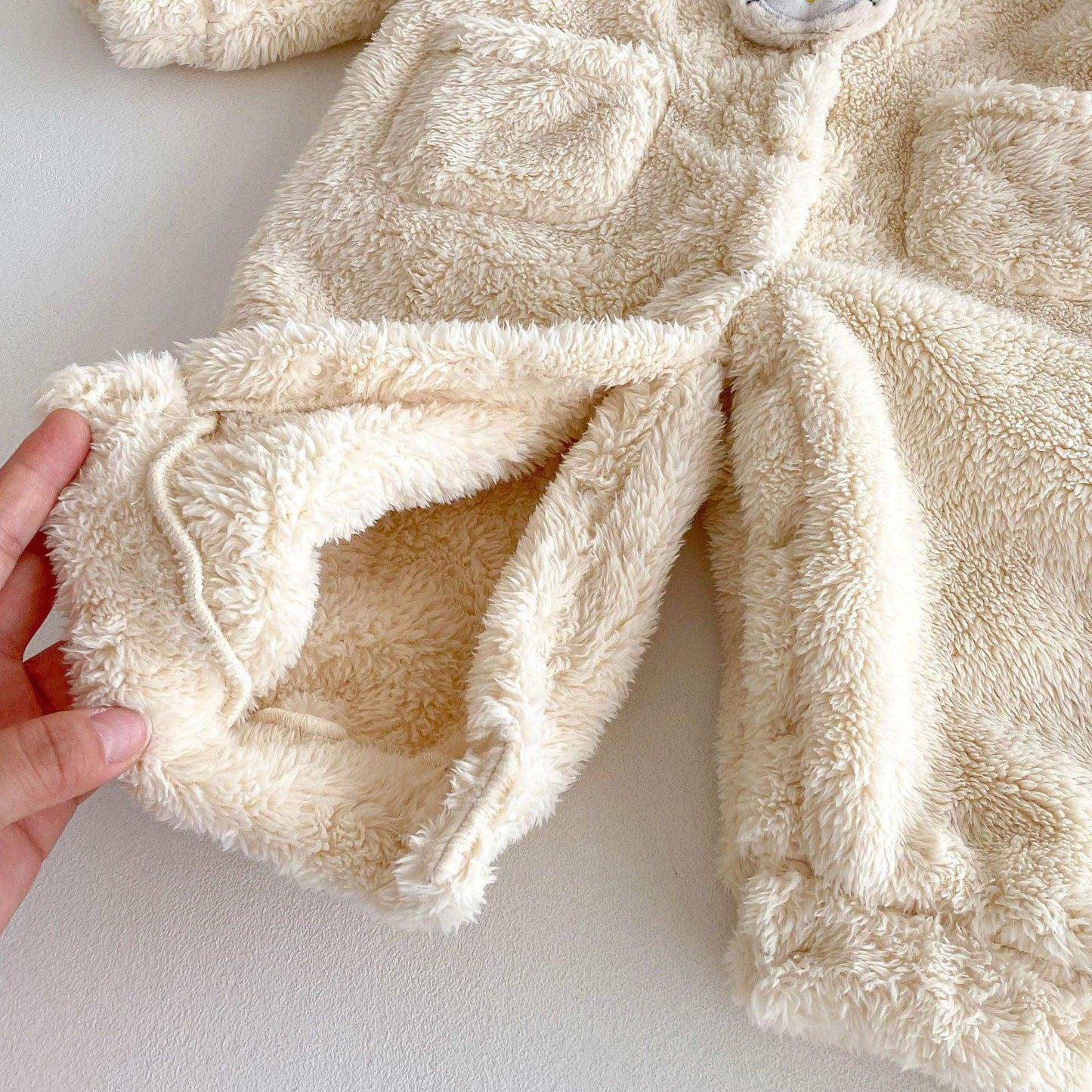 Winter New Arrival Baby Cute Teddy Hooded Design Warm Fleece Rompers - Skoutley Outdoors LLC
