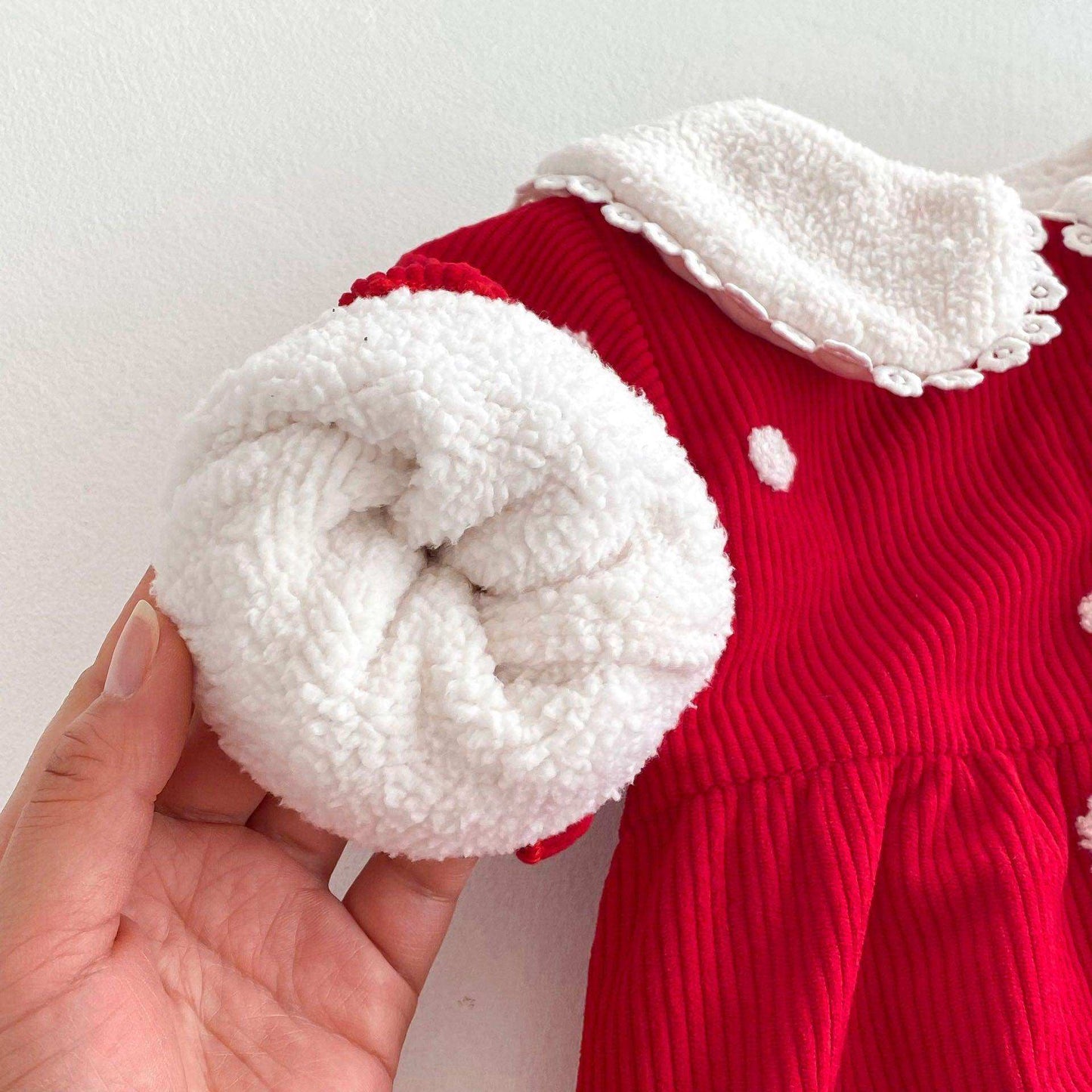Winter Arrival Baby Cute Polka Dots Warm Fleece Rompers - Skoutley Outdoors LLC