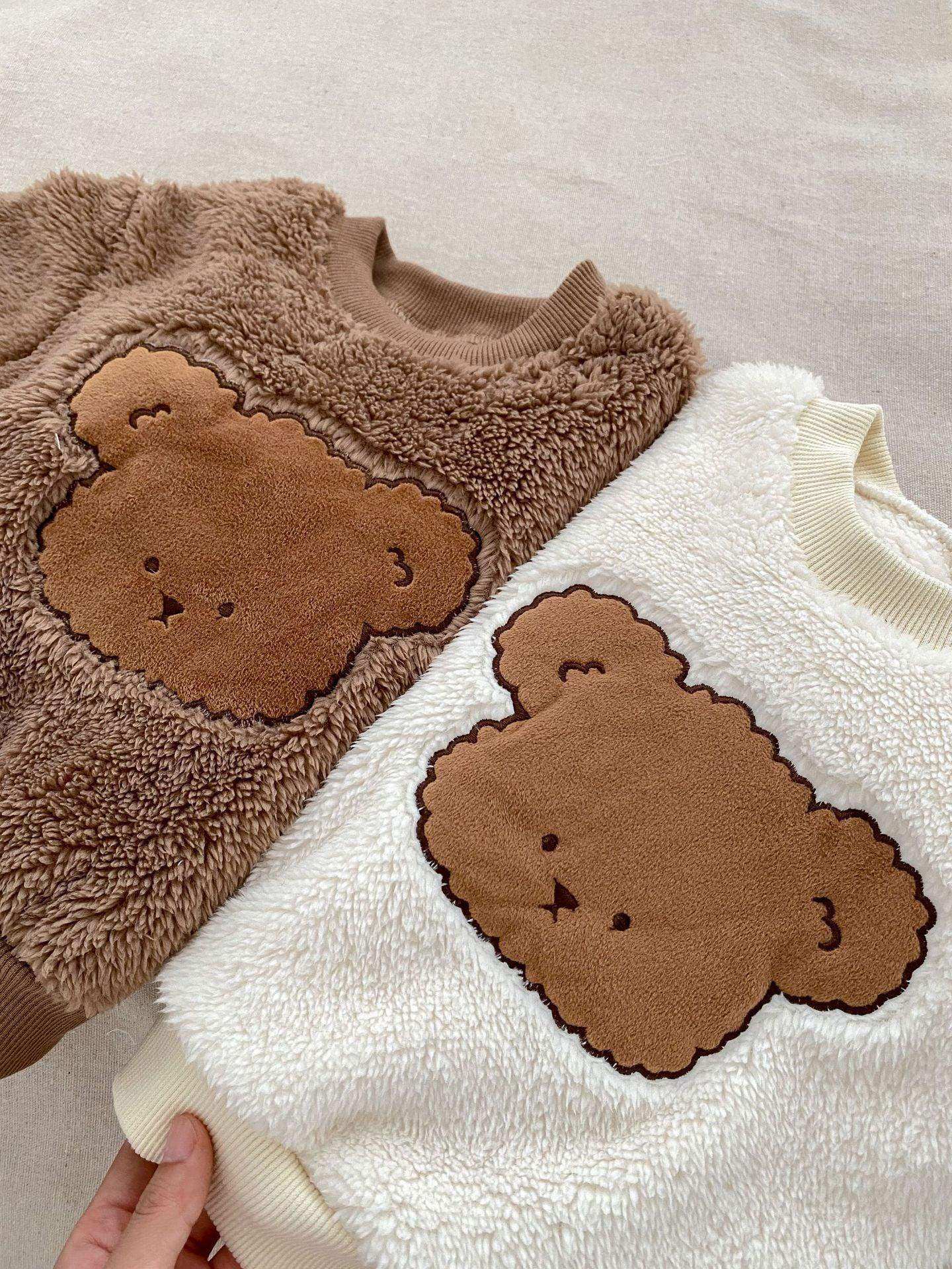 Winter Baby Thick Thermal Long Sleeve Teddy Bear Knitted Sweater And Pants Two Pieces Sets - Skoutley Outdoors LLC