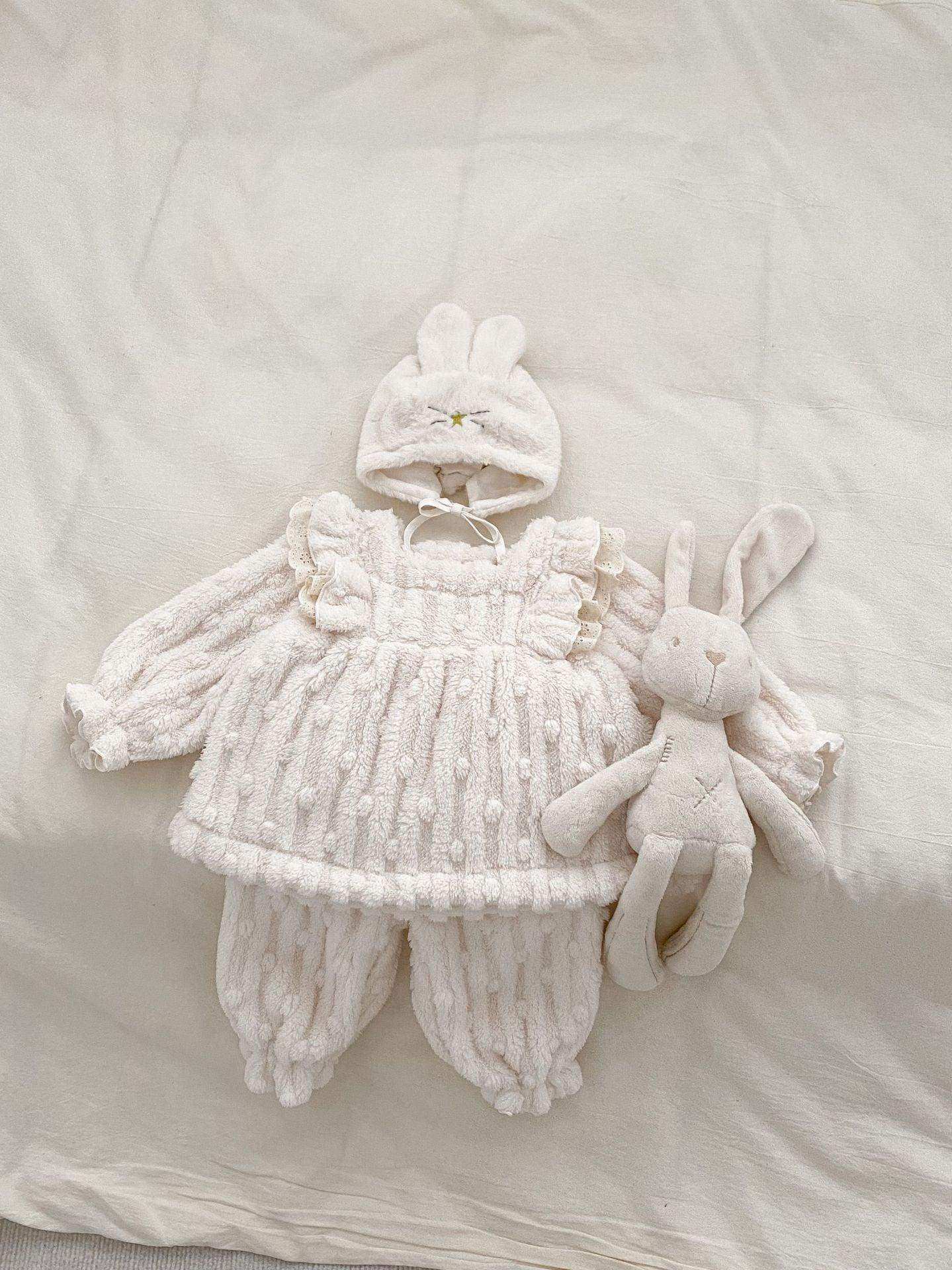 Winter Baby Girls Thick Thermal Long Sleeve Dress Design Sweater And Pants Two Pieces Sets - Skoutley Outdoors LLC