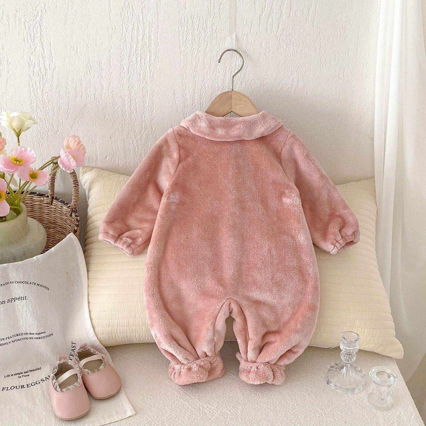Winter New Arrival Baby Girls Cute Rabbits Pattern Warm Double-sided Fleece Rompers - Skoutley Outdoors LLC