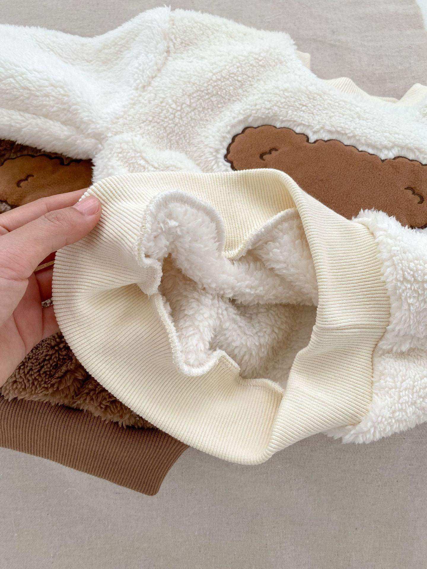 Winter Baby Thick Thermal Long Sleeve Teddy Bear Knitted Sweater And Pants Two Pieces Sets - Skoutley Outdoors LLC