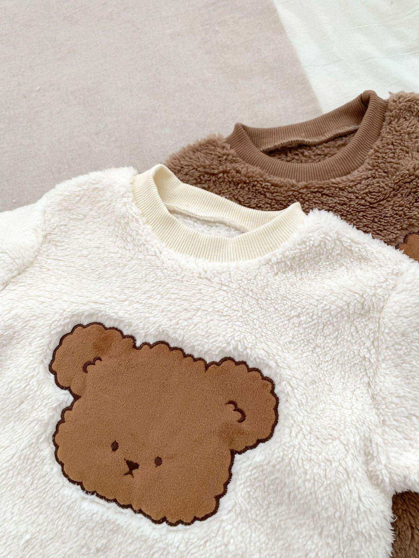 Winter Infant Baby Lovely Teddy Bear Cartoon Pattern Thermal Pajamas Romper - Skoutley Outdoors LLC