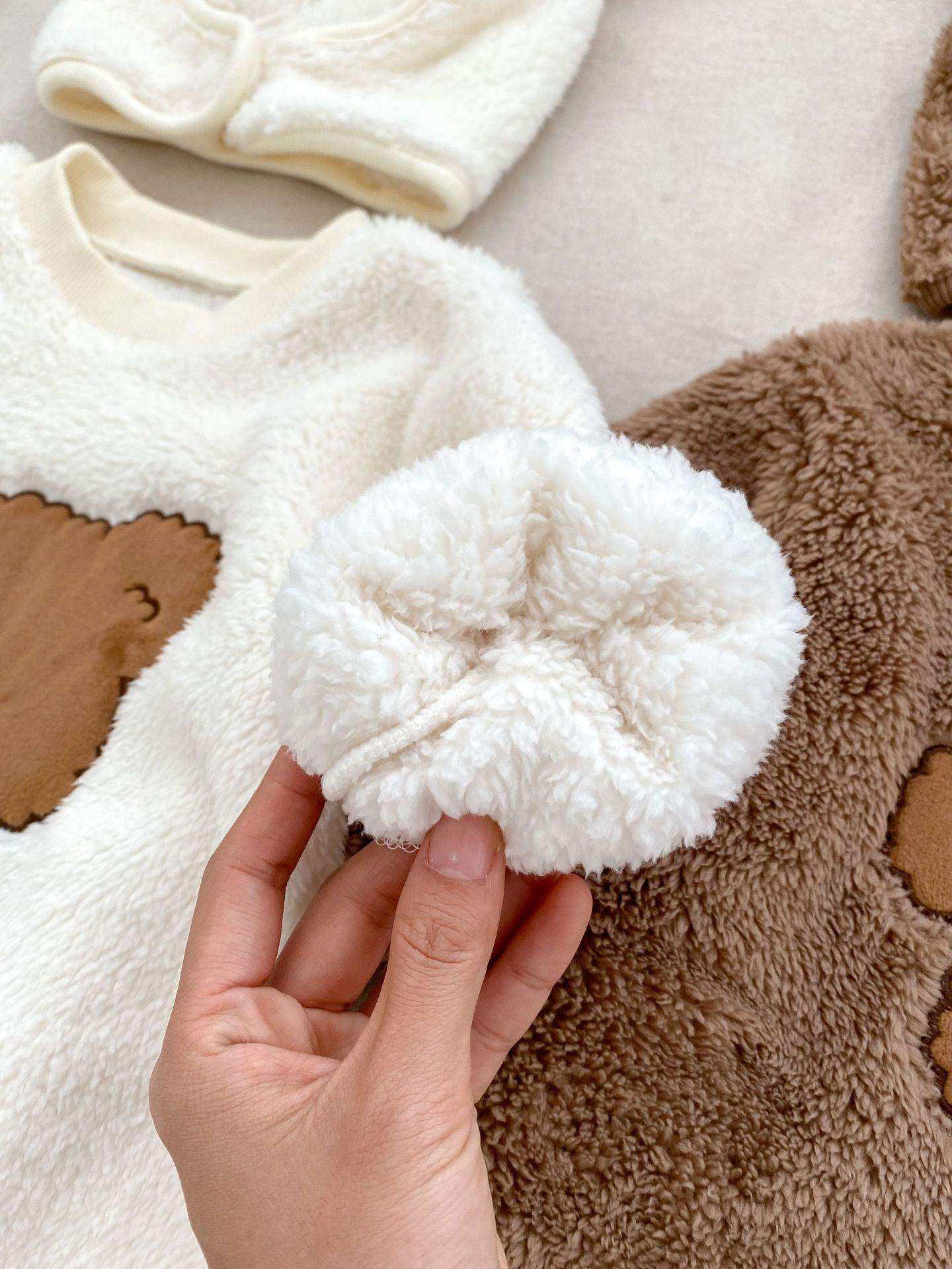 Winter Infant Baby Lovely Teddy Bear Cartoon Pattern Thermal Pajamas Romper - Skoutley Outdoors LLC