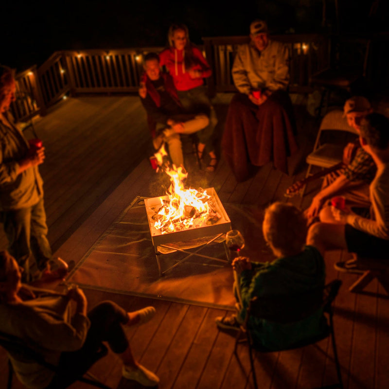 Load image into Gallery viewer, Fireside Outdoor Pop-Up Fire Pit & Heat Shield Bundle